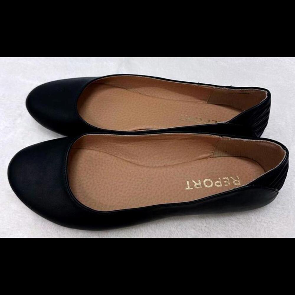 Women’s Size 7 Report Vintage Black Leather Flats